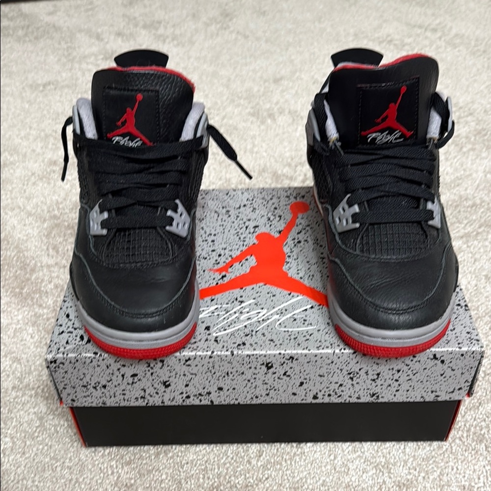 Nike Air Jordan Black Red Gray Sneakers - Picture 4 of 10